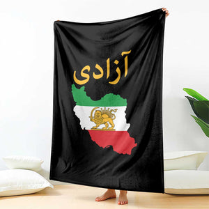 Freedom Iran Sun and Lion Flag Throw Blanket Free Iranian Revolution 2026 TS02 Print Your Wear