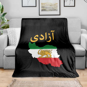 Freedom Iran Sun and Lion Flag Throw Blanket Free Iranian Revolution 2026 TS02 Print Your Wear