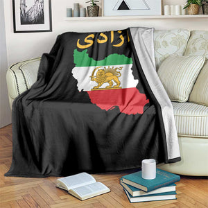 Freedom Iran Sun and Lion Flag Throw Blanket Free Iranian Revolution 2026 TS02 Print Your Wear
