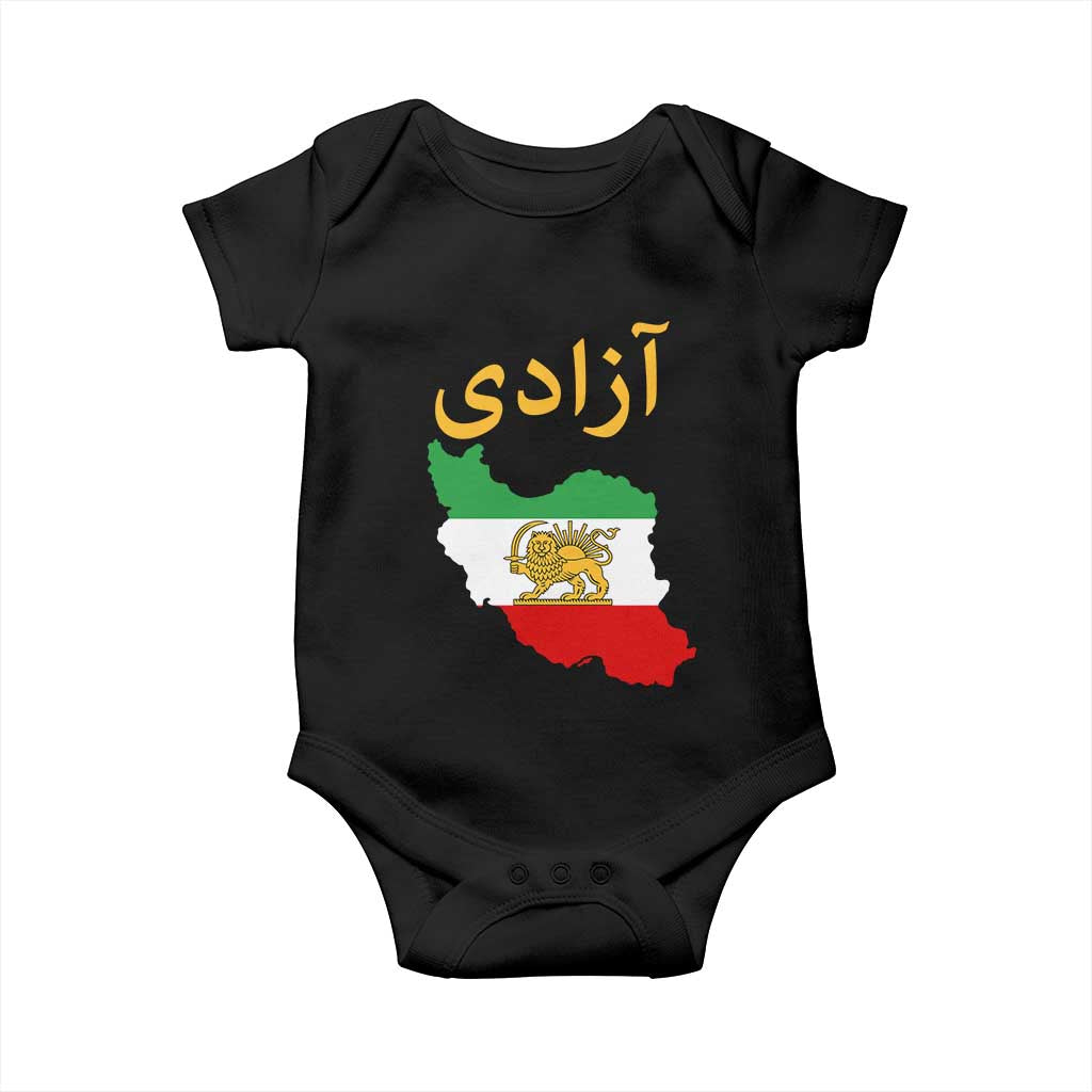 Freedom Iran Sun and Lion Flag Baby Onesie Free Iranian Revolution 2026 TS02 Black Print Your Wear