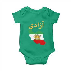 Freedom Iran Sun and Lion Flag Baby Onesie Free Iranian Revolution 2026 TS02 Irish Green Print Your Wear