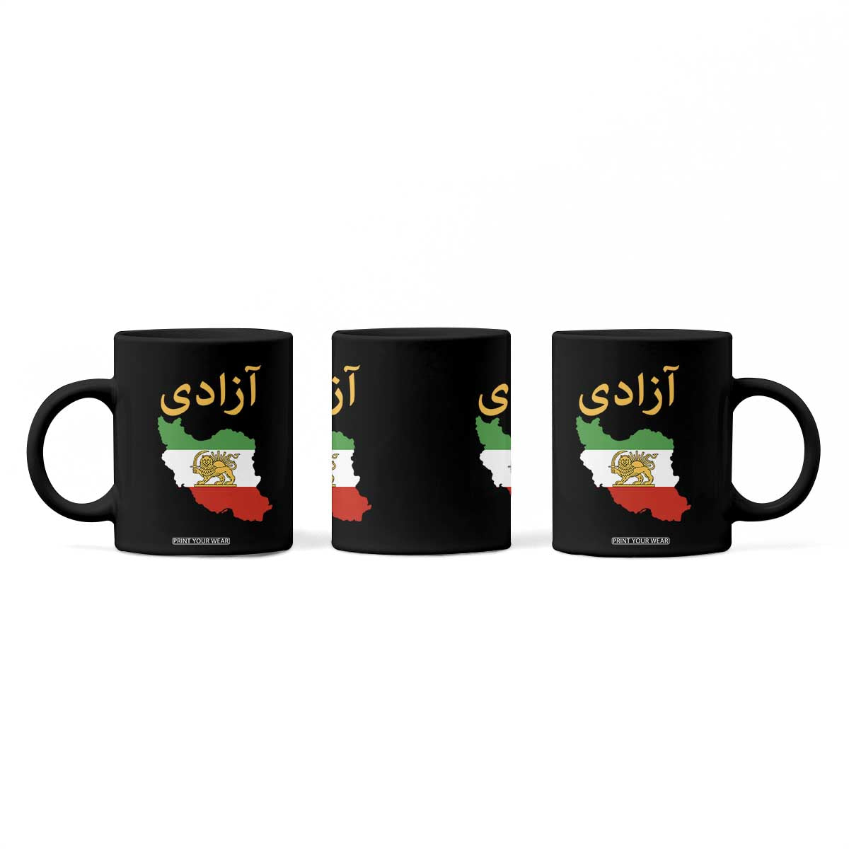 Freedom Iran Sun and Lion Flag Coffee Mug Free Iranian Revolution 2026 TS02 Print Your Wear