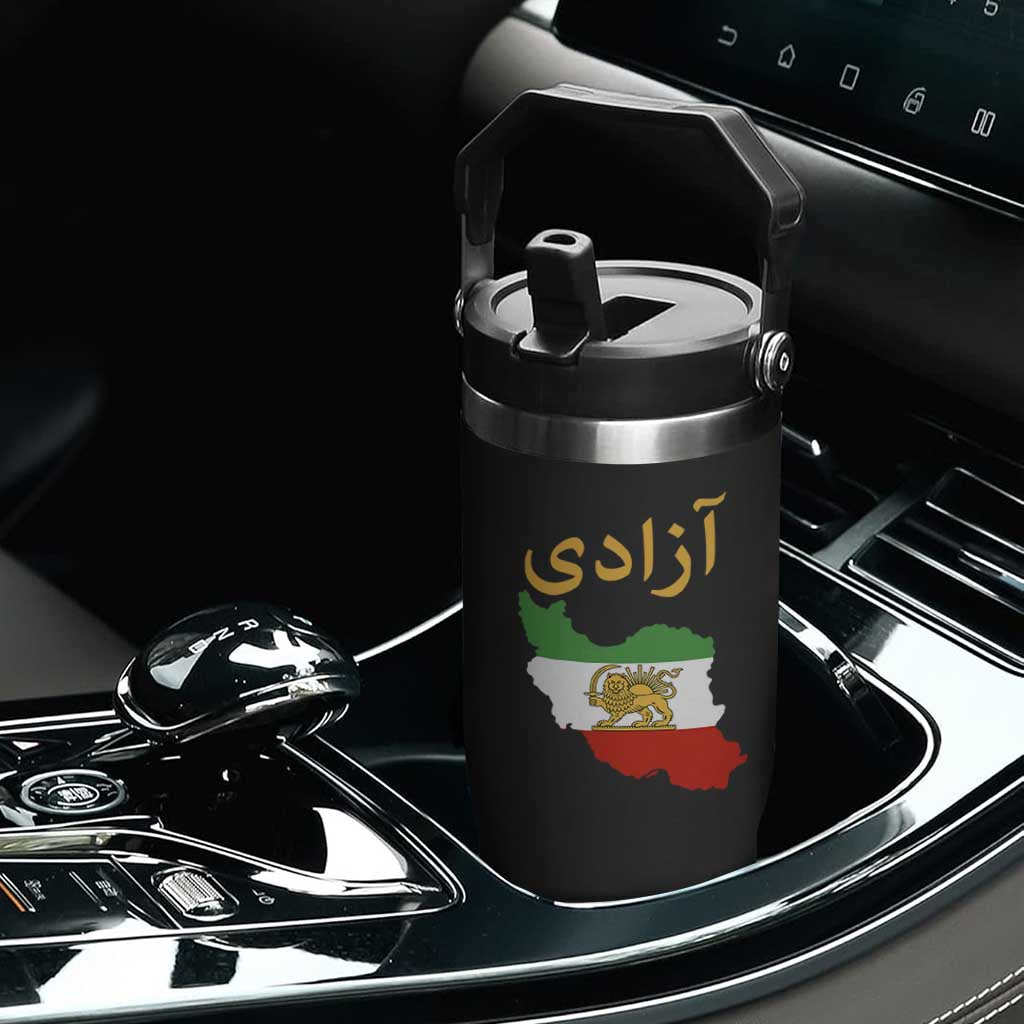 Freedom Iran Sun and Lion Flag Flip Straw Tumbler Free Iranian Revolution 2026 TS02 Print Your Wear