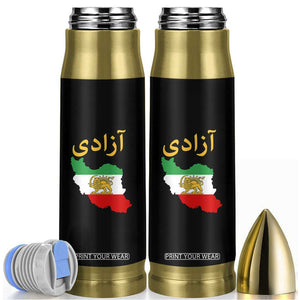 Freedom Iran Sun and Lion Flag Bullet Tumbler Free Iranian Revolution 2026 TS02 Black Print Your Wear