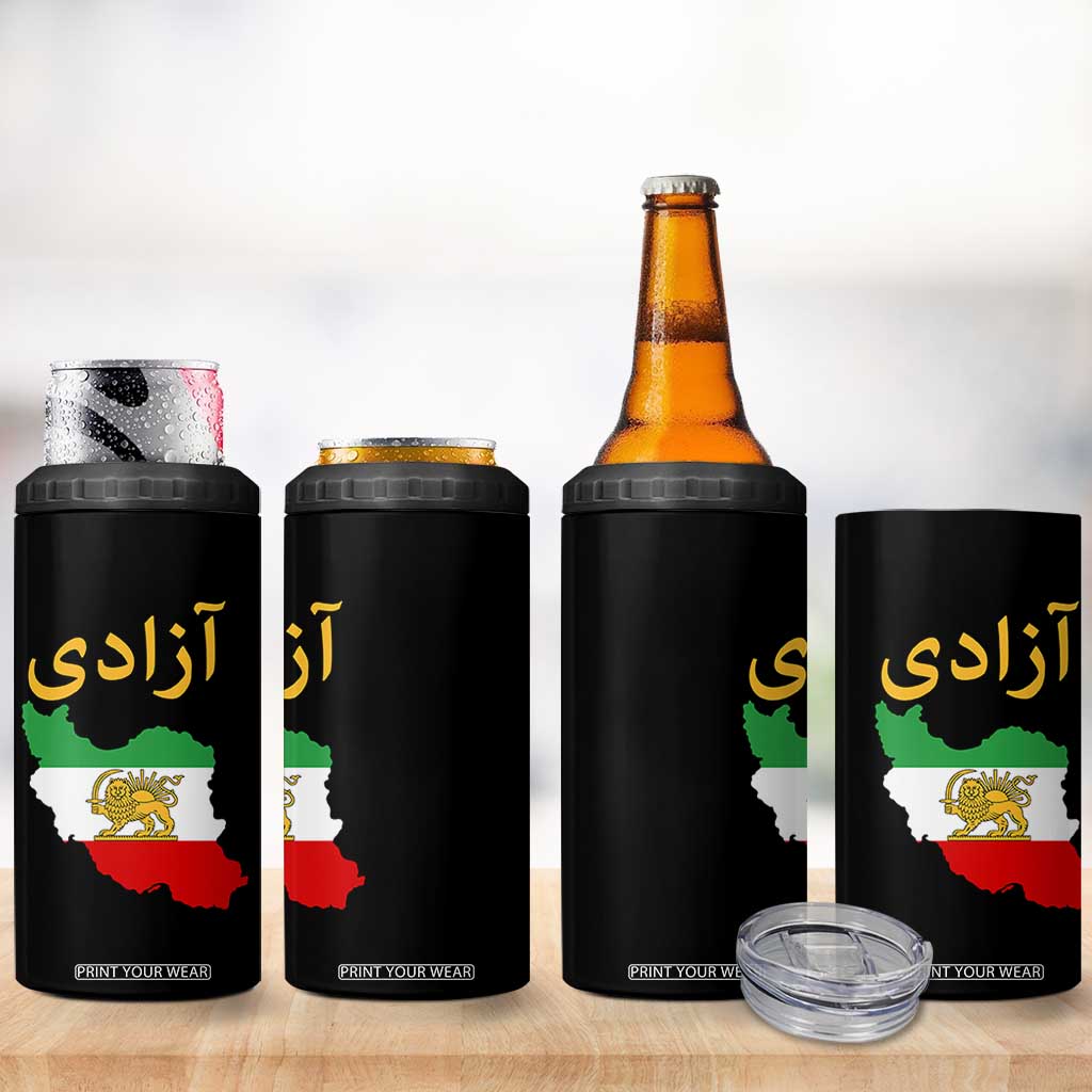 Freedom Iran Sun and Lion Flag 4 in 1 Can Cooler Tumbler Free Iranian Revolution 2026 TS02 Print Your Wear