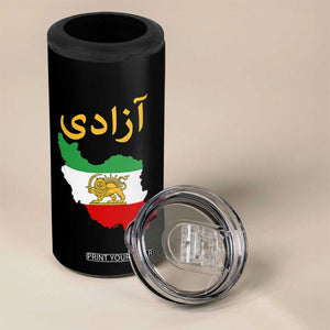 Freedom Iran Sun and Lion Flag 4 in 1 Can Cooler Tumbler Free Iranian Revolution 2026 TS02 Print Your Wear