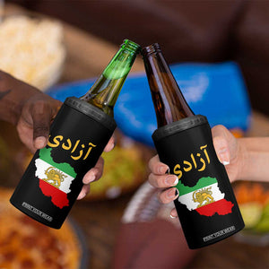 Freedom Iran Sun and Lion Flag 4 in 1 Can Cooler Tumbler Free Iranian Revolution 2026 TS02 Print Your Wear