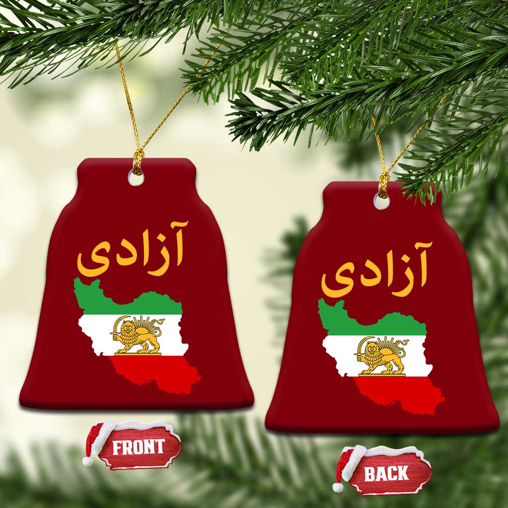 Freedom Iran Sun and Lion Flag Ceramic Ornament Free Iranian Revolution 2026 TS02 Print Your Wear