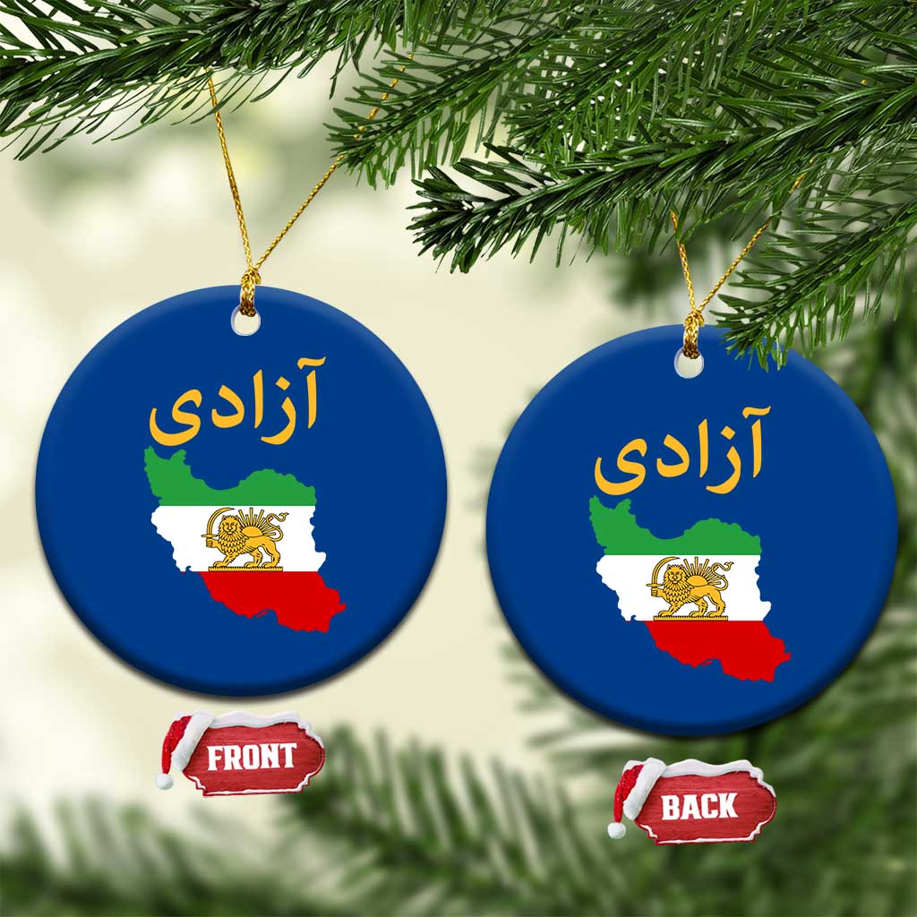 Freedom Iran Sun and Lion Flag Ceramic Ornament Free Iranian Revolution 2026 TS02 1pc Blue Print Your Wear