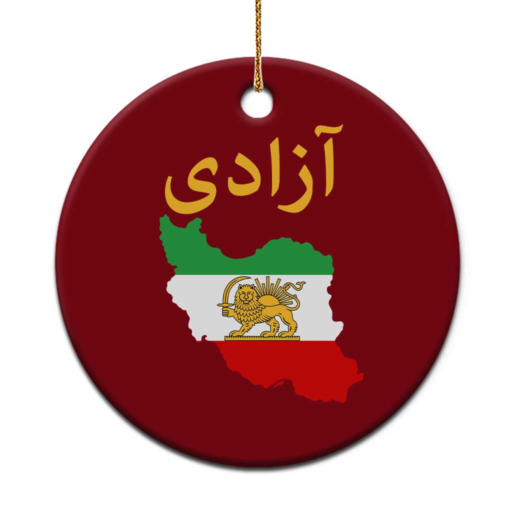 Freedom Iran Sun and Lion Flag Ceramic Ornament Free Iranian Revolution 2026 TS02 1pc Red Print Your Wear