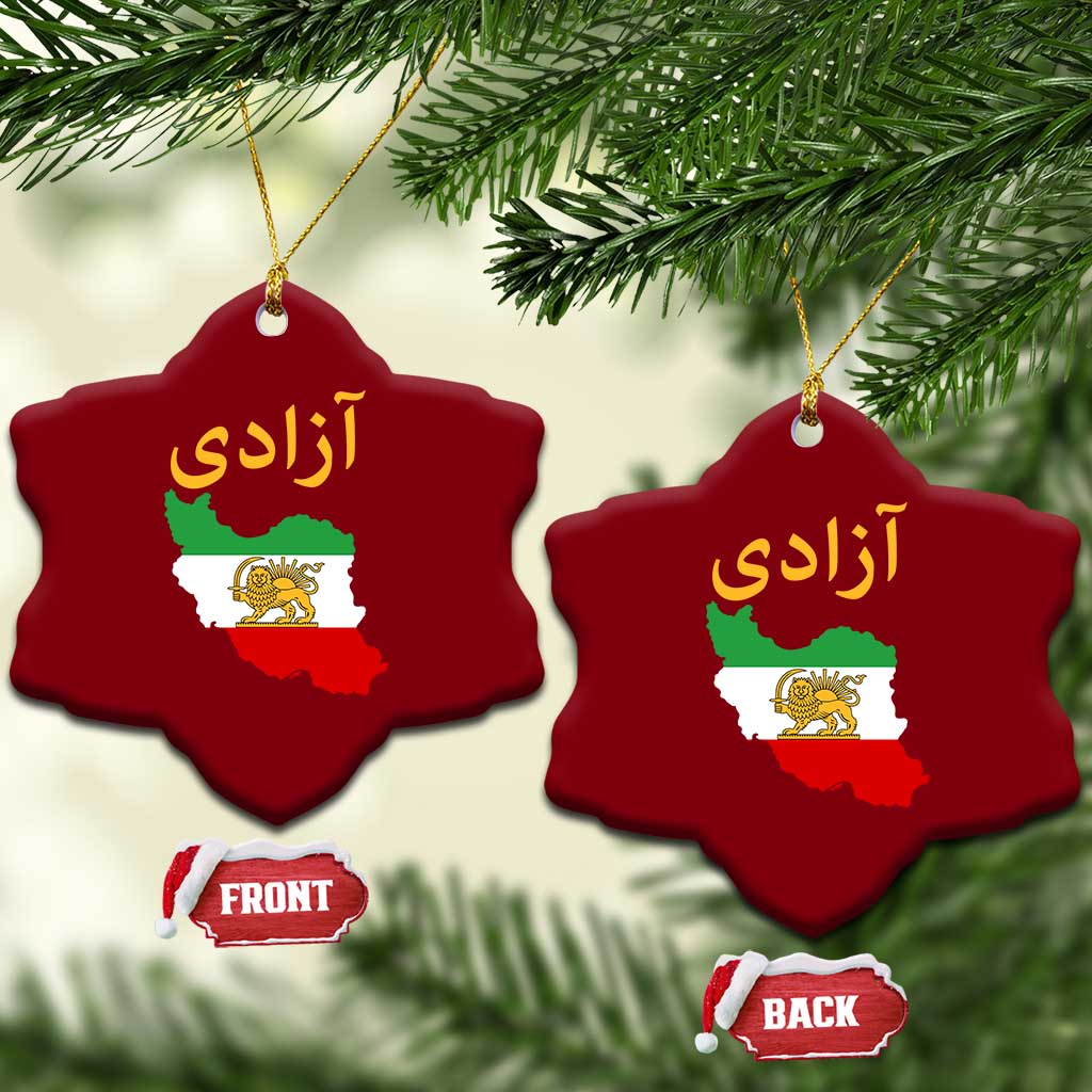 Freedom Iran Sun and Lion Flag Ceramic Ornament Free Iranian Revolution 2026 TS02 Print Your Wear