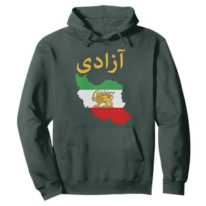 Freedom Iran Sun and Lion Flag Hoodie Free Iranian Revolution 2026 TS02 Dark Forest Green Print Your Wear