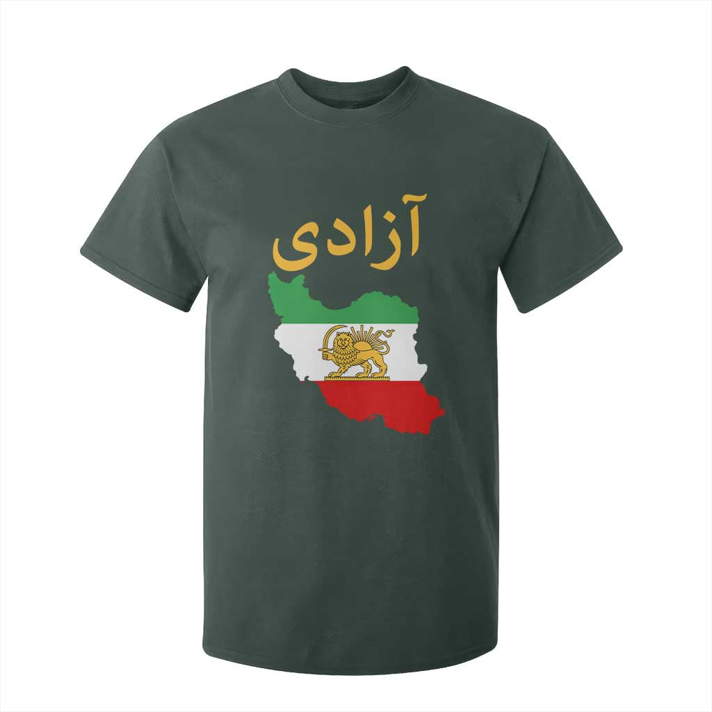 Freedom Iran Sun and Lion Flag T Shirt For Kid Free Iranian Revolution 2026 TS02 Dark Forest Green Print Your Wear