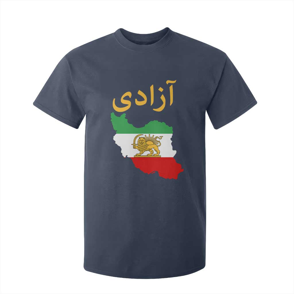Freedom Iran Sun and Lion Flag T Shirt For Kid Free Iranian Revolution 2026 TS02 Navy Print Your Wear