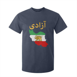 Freedom Iran Sun and Lion Flag T Shirt For Kid Free Iranian Revolution 2026 TS02 Navy Print Your Wear