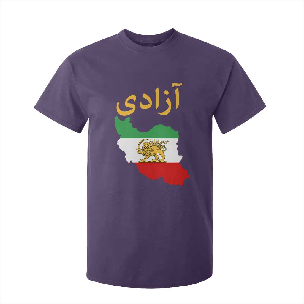 Freedom Iran Sun and Lion Flag T Shirt For Kid Free Iranian Revolution 2026 TS02 Purple Print Your Wear