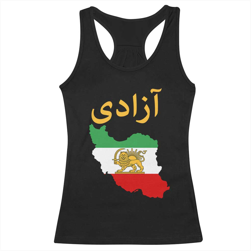 Freedom Iran Sun and Lion Flag Racerback Tank Top Free Iranian Revolution 2026 TS02 Black Print Your Wear