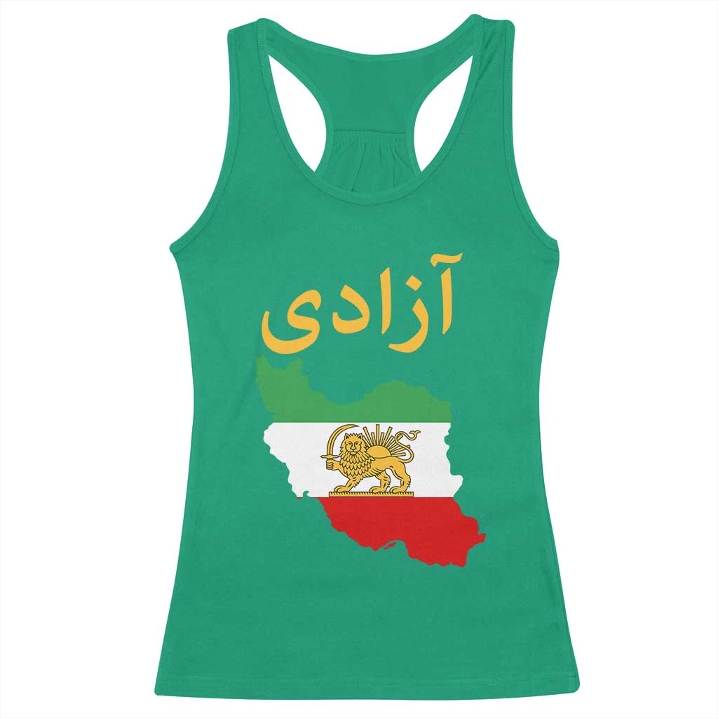 Freedom Iran Sun and Lion Flag Racerback Tank Top Free Iranian Revolution 2026 TS02 Irish Green Print Your Wear