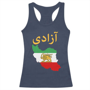 Freedom Iran Sun and Lion Flag Racerback Tank Top Free Iranian Revolution 2026 TS02 Navy Print Your Wear