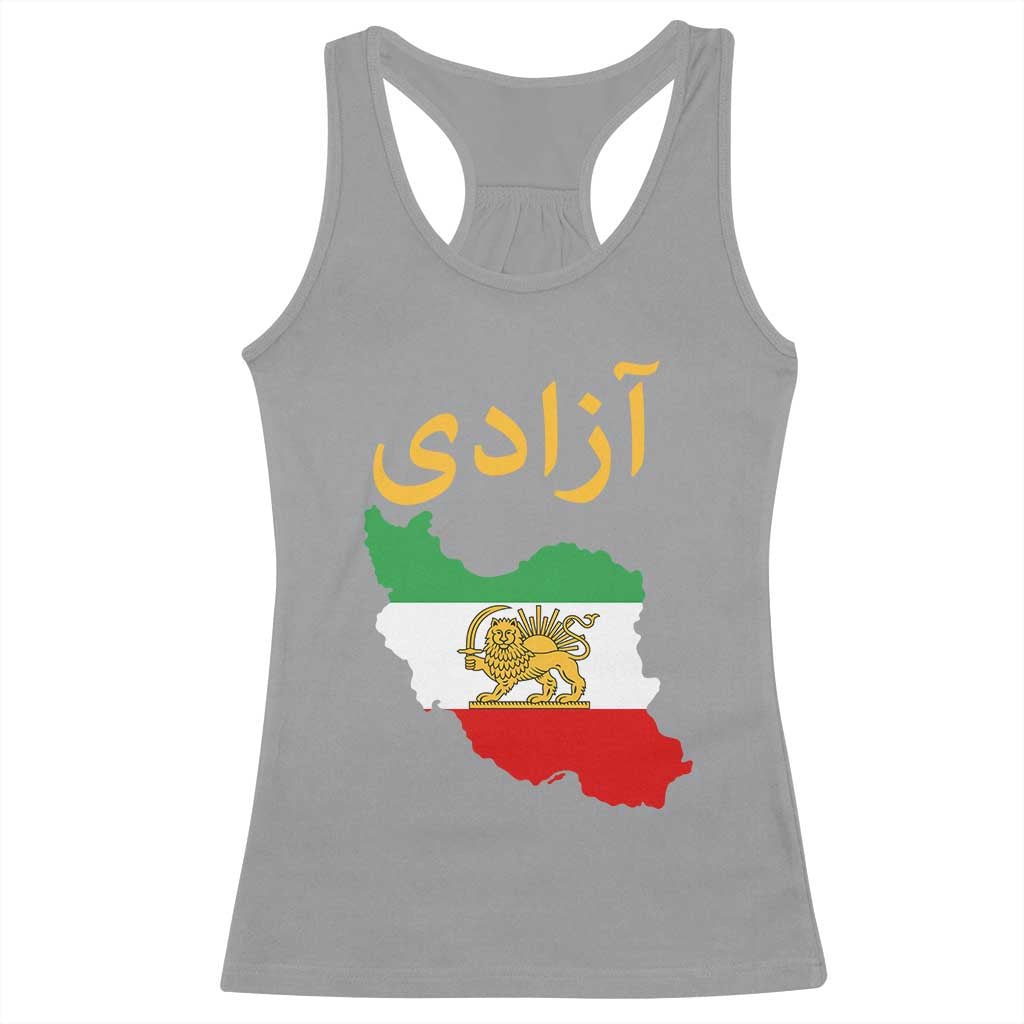 Freedom Iran Sun and Lion Flag Racerback Tank Top Free Iranian Revolution 2026 TS02 Sport Gray Print Your Wear