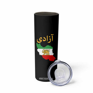 Freedom Iran Sun and Lion Flag Skinny Tumbler Free Iranian Revolution 2026 TS02 Print Your Wear