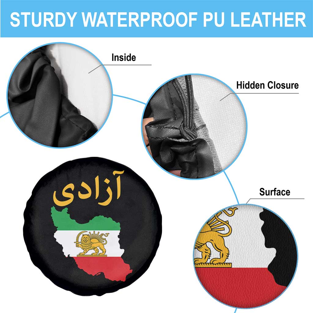 Freedom Iran Sun and Lion Flag Spare Tire Cover Free Iranian Revolution 2026 TS02 Print Your Wear