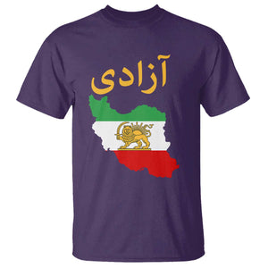 Freedom Iran Sun and Lion Flag T Shirt Free Iranian Revolution 2026 TS02 Purple Print Your Wear