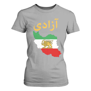 Freedom Iran Sun and Lion Flag T Shirt For Women Free Iranian Revolution 2026 TS02 Sport Gray Print Your Wear