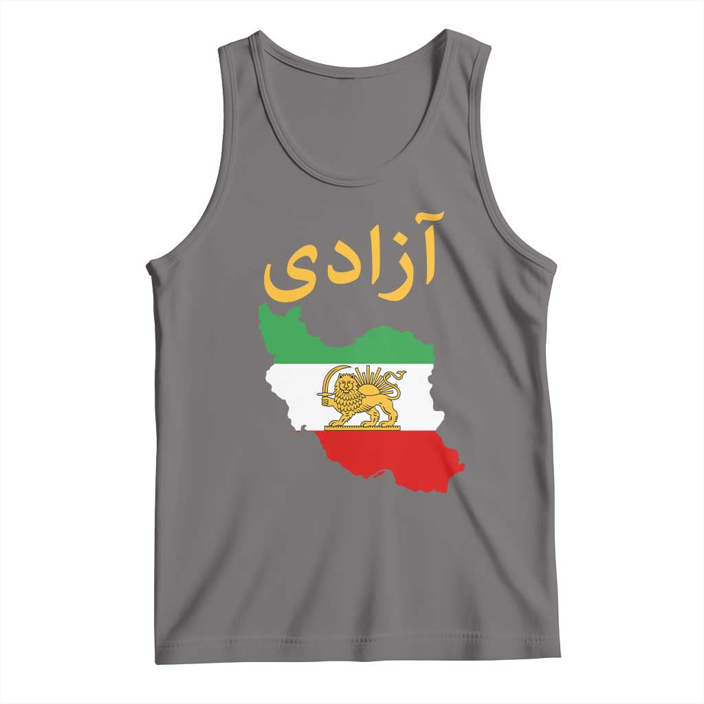 Freedom Iran Sun and Lion Flag Tank Top Free Iranian Revolution 2026 TS02 Deep Heather Print Your Wear