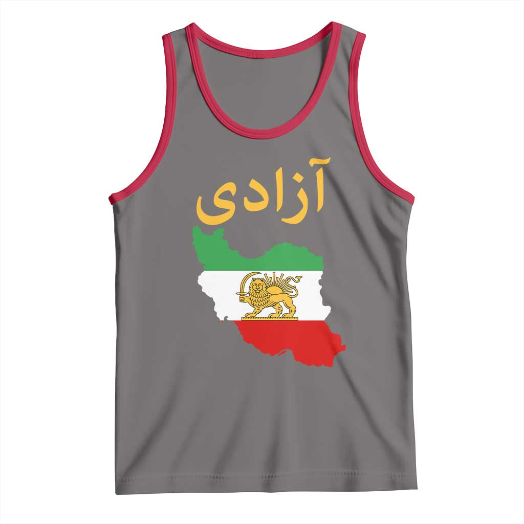 Freedom Iran Sun and Lion Flag Tank Top Free Iranian Revolution 2026 TS02 Deep Heather Red Print Your Wear