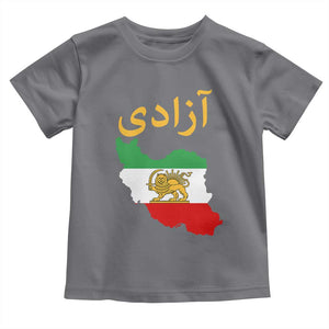 Freedom Iran Sun and Lion Flag Toddler T Shirt Free Iranian Revolution 2026 TS02 Charcoal Print Your Wear