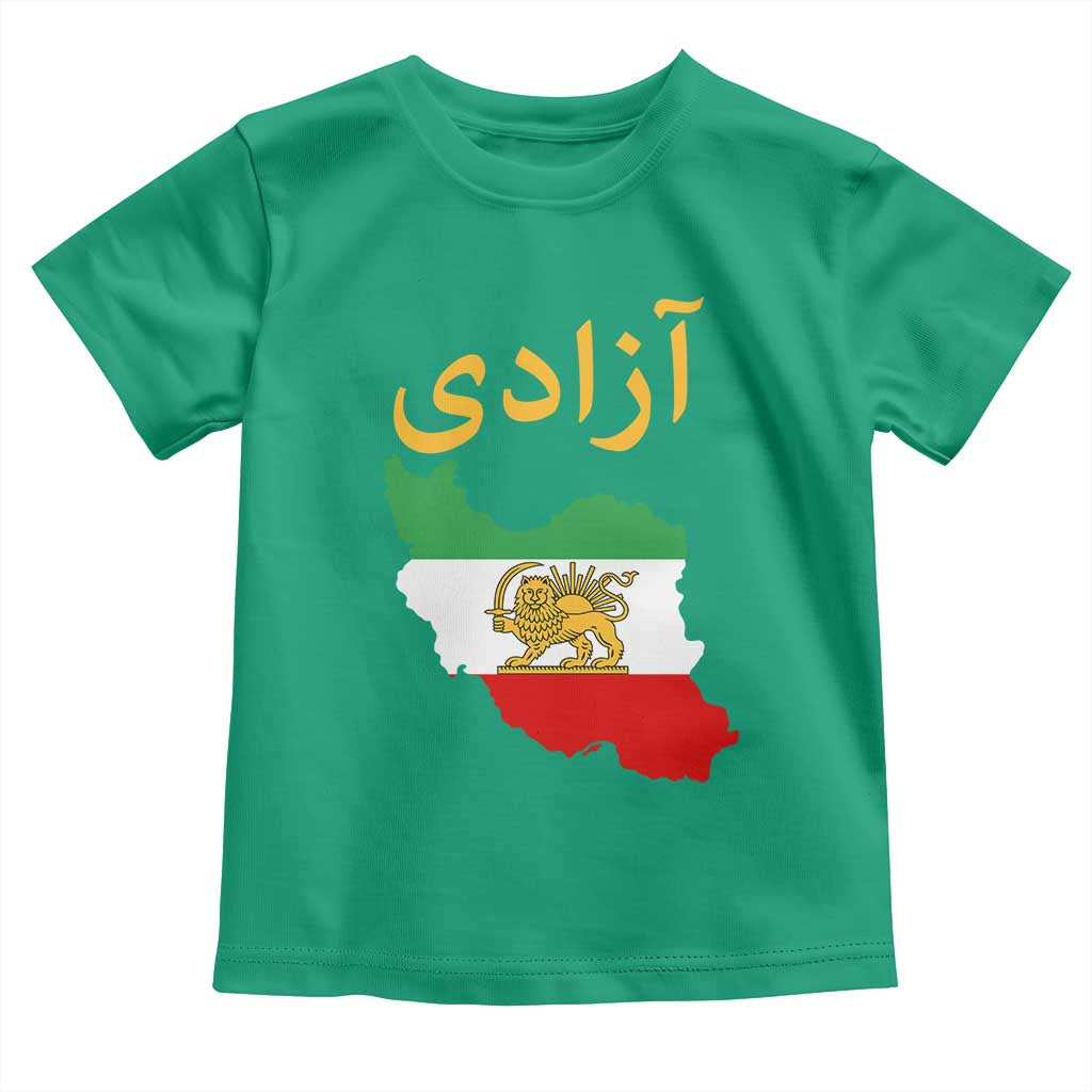 Freedom Iran Sun and Lion Flag Toddler T Shirt Free Iranian Revolution 2026 TS02 Irish Green Print Your Wear