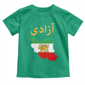 Freedom Iran Sun and Lion Flag Toddler T Shirt Free Iranian Revolution 2026 TS02 Irish Green Print Your Wear