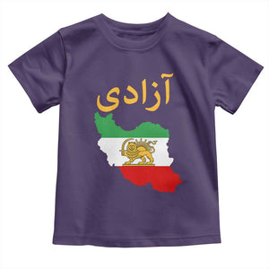 Freedom Iran Sun and Lion Flag Toddler T Shirt Free Iranian Revolution 2026 TS02 Purple Print Your Wear