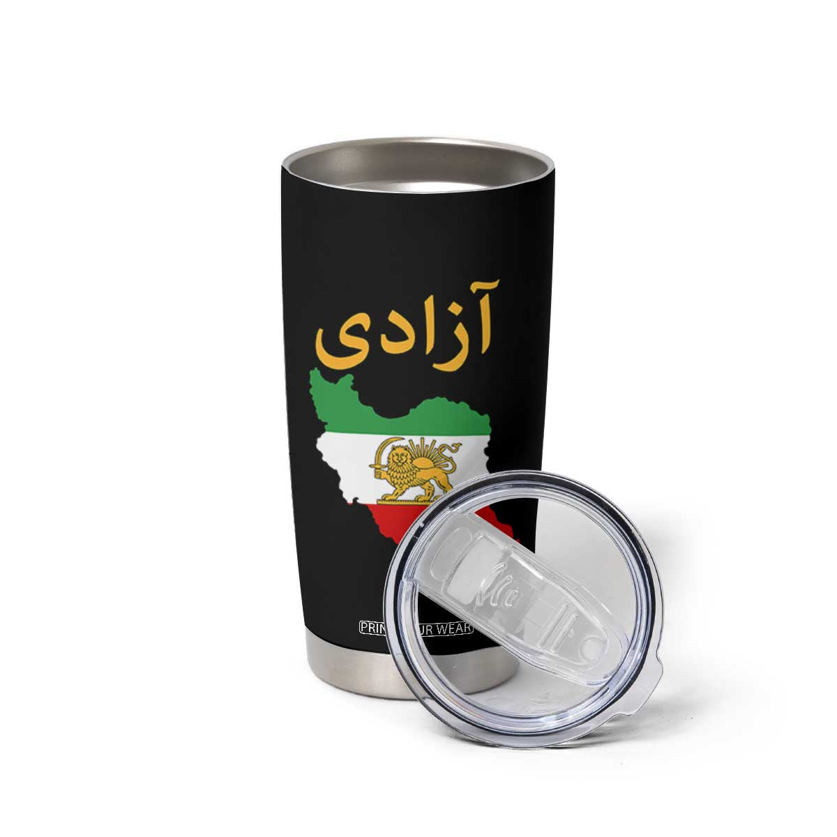 Freedom Iran Sun and Lion Flag Tumbler Cup Free Iranian Revolution 2026 TS02 Print Your Wear