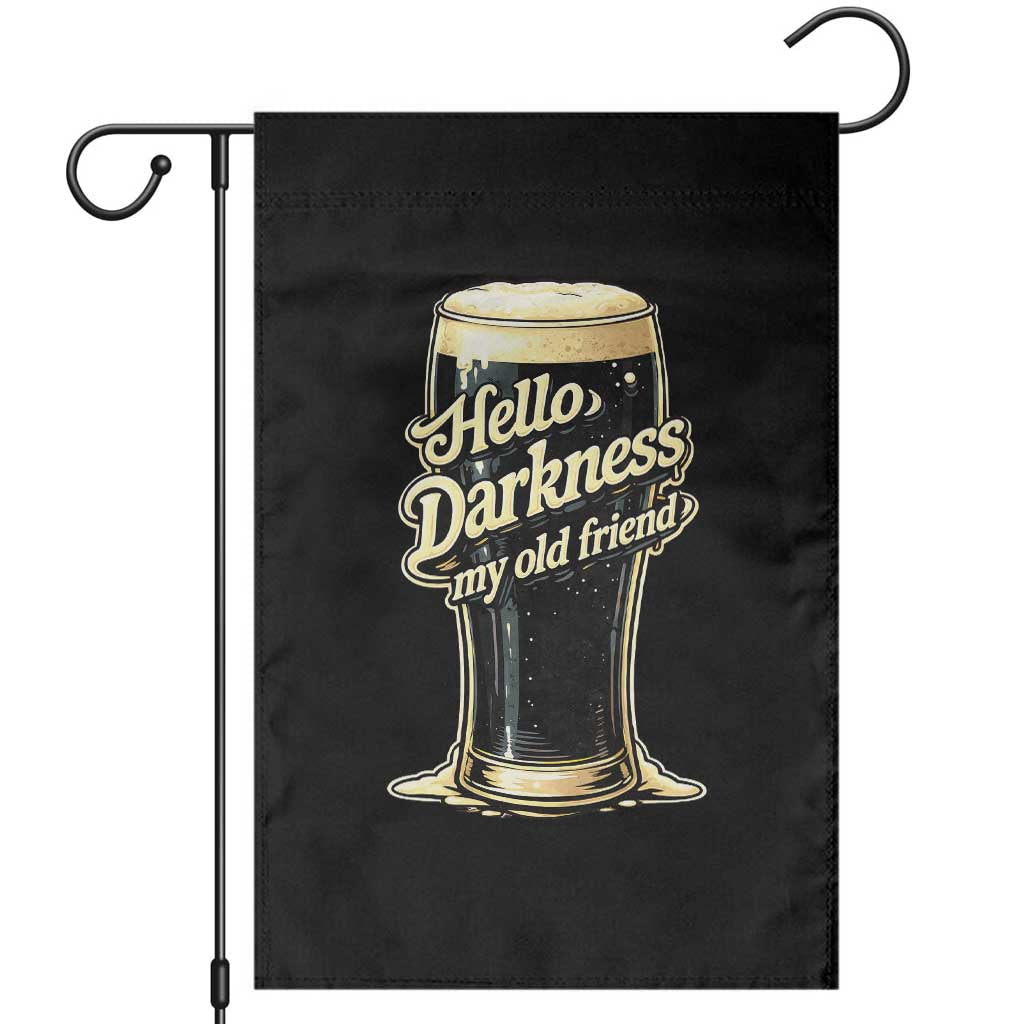 Hello Darkness My Old Friend Funny Stout Beer Garden Flag Vintage Craft Brew Lovers TS02 Black Print Your Wear