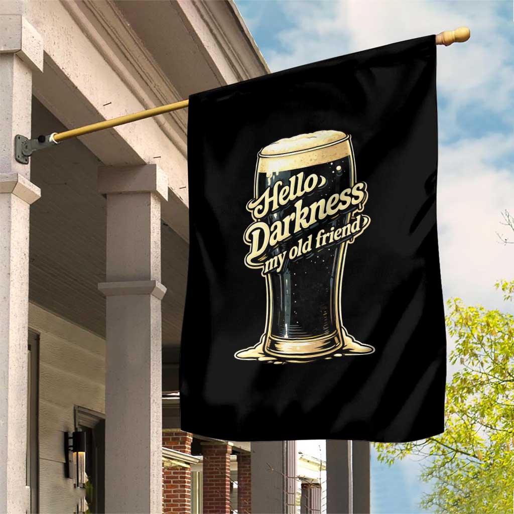 Hello Darkness My Old Friend Funny Stout Beer Garden Flag Vintage Craft Brew Lovers TS02 Print Your Wear