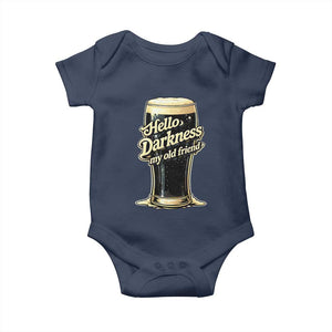 Hello Darkness My Old Friend Funny Stout Beer Baby Onesie Vintage Craft Brew Lovers TS02 Navy Print Your Wear