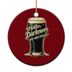 Hello Darkness My Old Friend Funny Stout Beer Ceramic Ornament Vintage Craft Brew Lovers TS02 1pc Red Print Your Wear