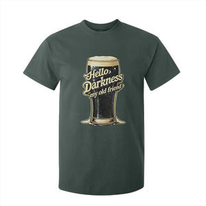Hello Darkness My Old Friend Funny Stout Beer T Shirt For Kid Vintage Craft Brew Lovers TS02 Dark Forest Green Print Your Wear