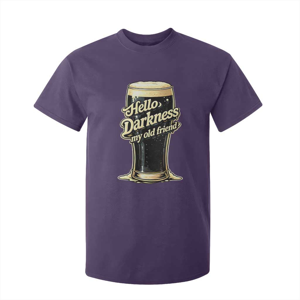 Hello Darkness My Old Friend Funny Stout Beer T Shirt For Kid Vintage Craft Brew Lovers TS02 Purple Print Your Wear