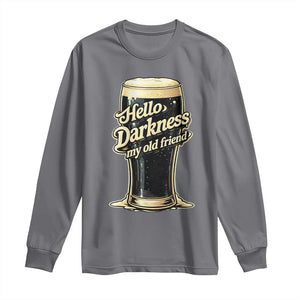 Hello Darkness My Old Friend Funny Stout Beer Long Sleeve Shirt Vintage Craft Brew Lovers TS02 Charcoal Print Your Wear