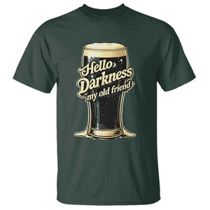Hello Darkness My Old Friend Funny Stout Beer T Shirt Vintage Craft Brew Lovers TS02 Dark Forest Green Print Your Wear