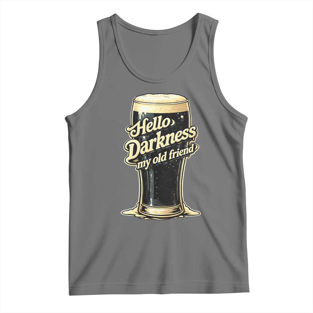 Hello Darkness My Old Friend Funny Stout Beer Tank Top Vintage Craft Brew Lovers TS02 Black Heather Print Your Wear