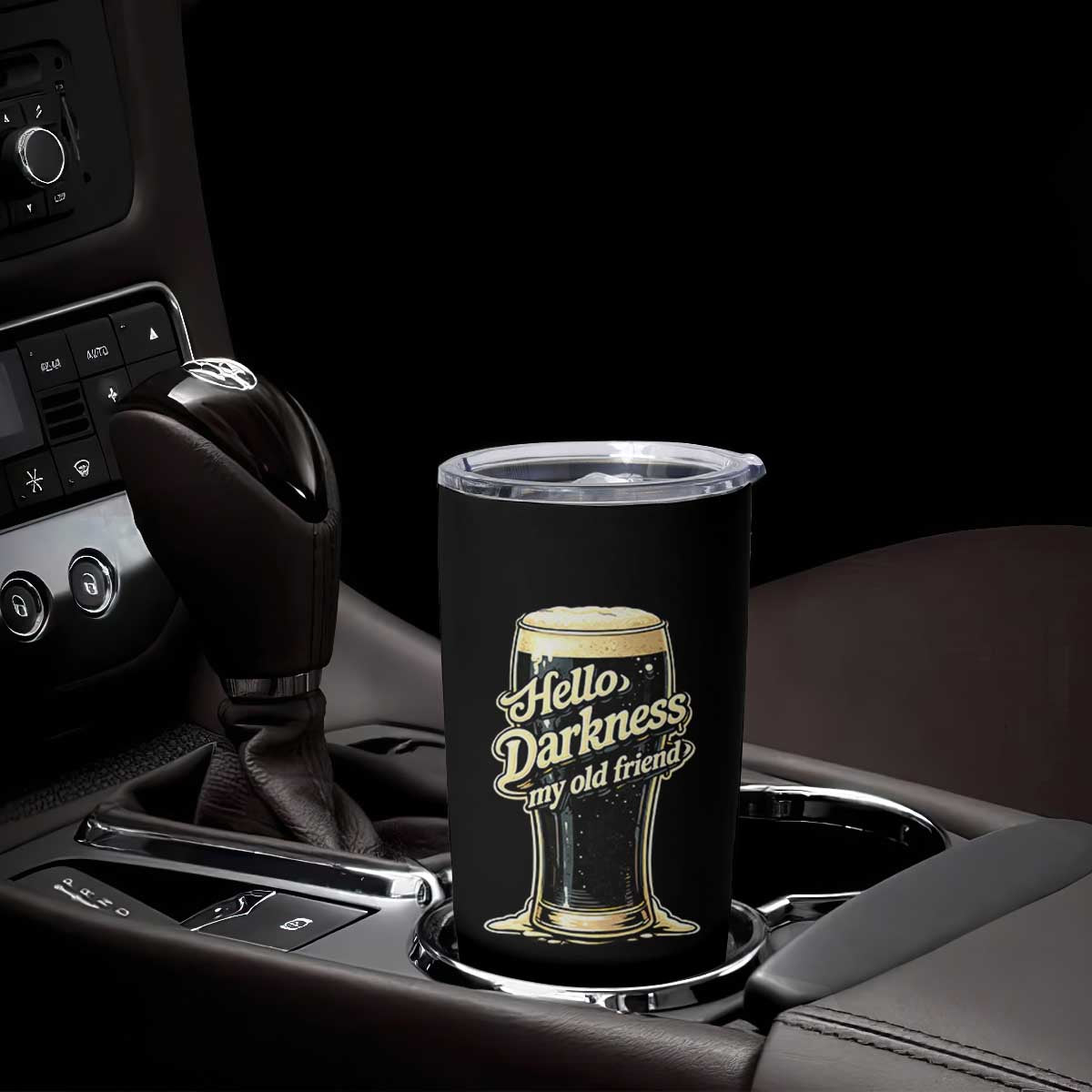 Hello Darkness My Old Friend Funny Stout Beer Tumbler Cup Vintage Craft Brew Lovers TS02 Print Your Wear