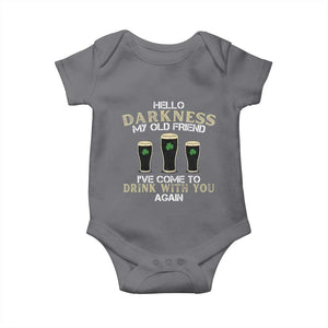 Hello Darkness My Old Friend Funny Irish Stout Beer Baby Onesie St. Patrick’s Day Drinking Humor Craft Brew Lovers TS02 Charcoal Print Your Wear