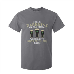 Hello Darkness My Old Friend Funny Irish Stout Beer T Shirt For Kid St. Patrick’s Day Drinking Humor Craft Brew Lovers TS02 Charcoal Print Your Wear