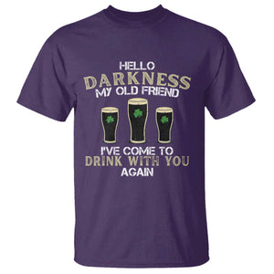 Hello Darkness My Old Friend Funny Irish Stout Beer T Shirt St. Patrick’s Day Drinking Humor Craft Brew Lovers TS02 Purple Print Your Wear