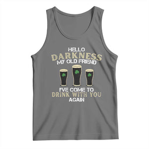 Hello Darkness My Old Friend Funny Irish Stout Beer Tank Top St. Patrick’s Day Drinking Humor Craft Brew Lovers TS02 Black Heather Print Your Wear