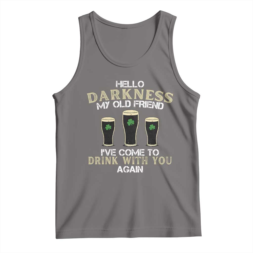 Hello Darkness My Old Friend Funny Irish Stout Beer Tank Top St. Patrick’s Day Drinking Humor Craft Brew Lovers TS02 Deep Heather Print Your Wear